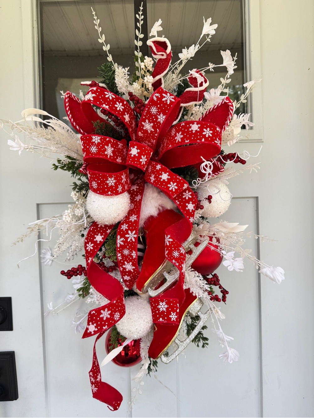 Red Velvet Ice Skates Winter/Holiday Wreath